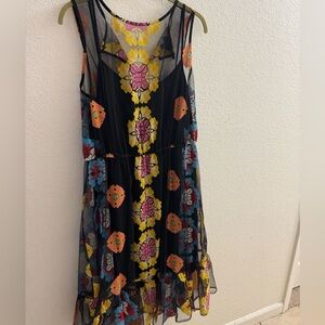 Floral Embroidered Black ModCloth Plus Dress